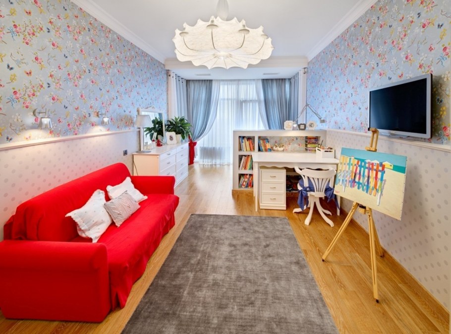 Обои для комнаты в однокомнатной квартире