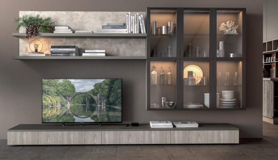 Дизайнерская стена под телевизор