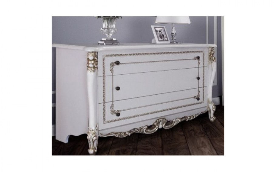 Комод 6 ящиков Кэт-6 (бодега-белый глянец)