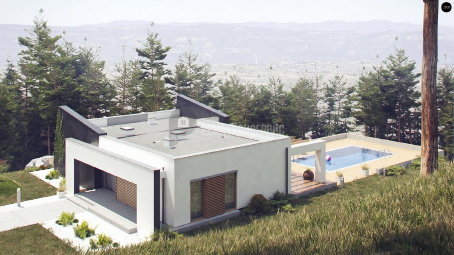 Одноэтажные дома с плоской эксплуатируемой крышей