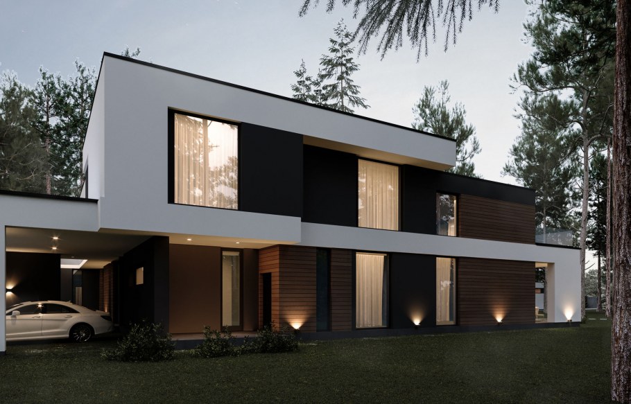 Дуплекс 12на12 с плоской крышей