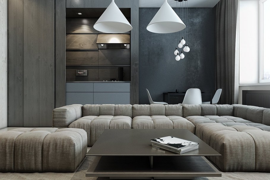 Гостиная в сером стиле