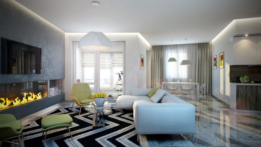 Квартира в сером цвете