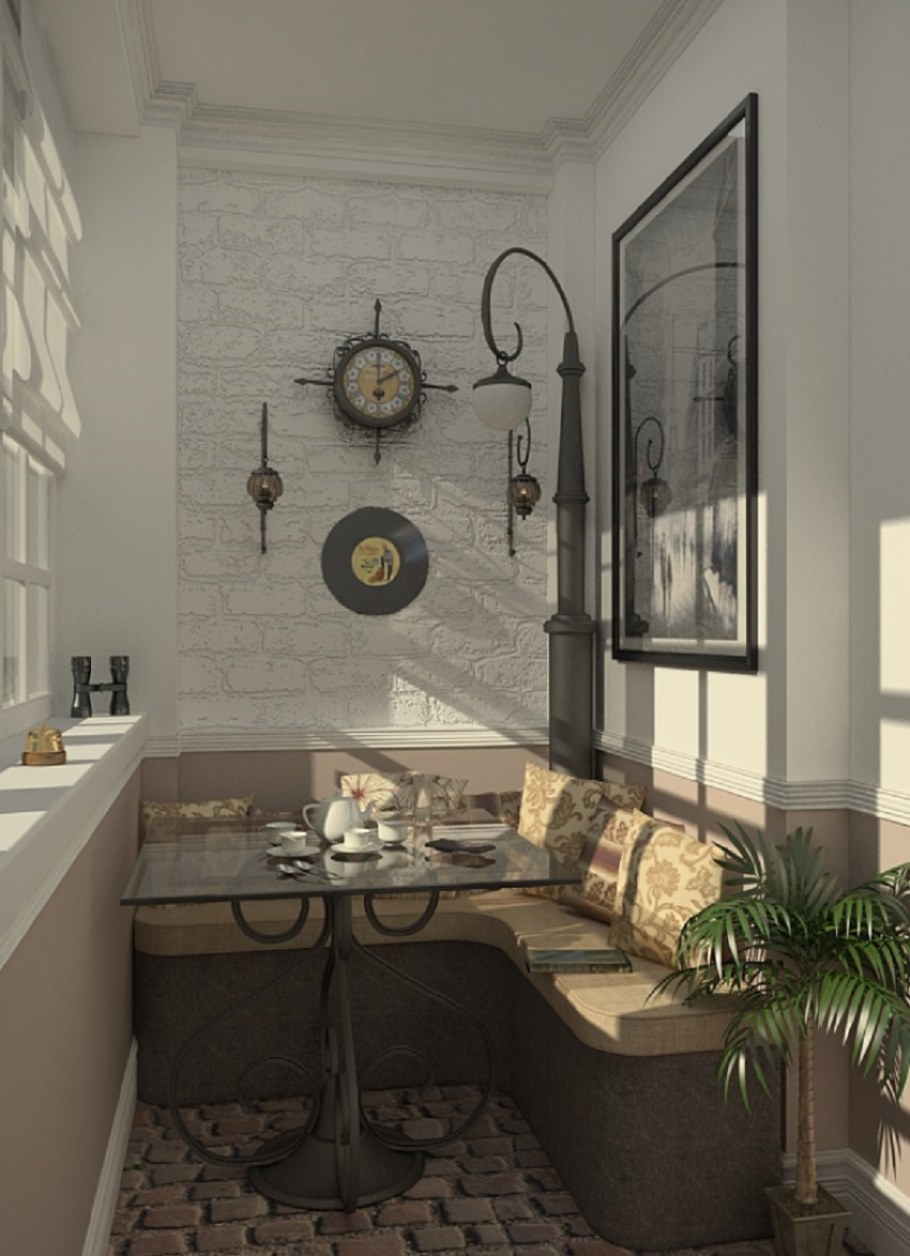 Необычный интерьер лоджии