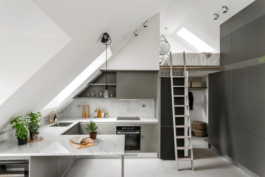 Антресольная кровать лофт