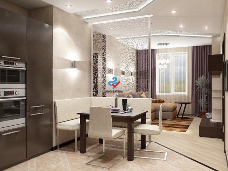 Евродвушка кухня-гостиная