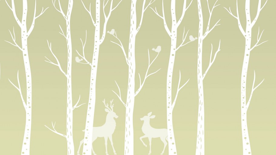 Обои серые с рисунком деревья