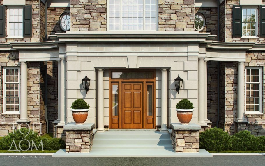 Входная дверь в американском стиле