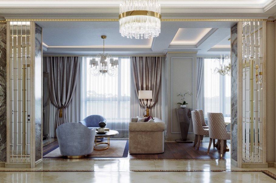 Шторы в коридор в минималистическом интерьере