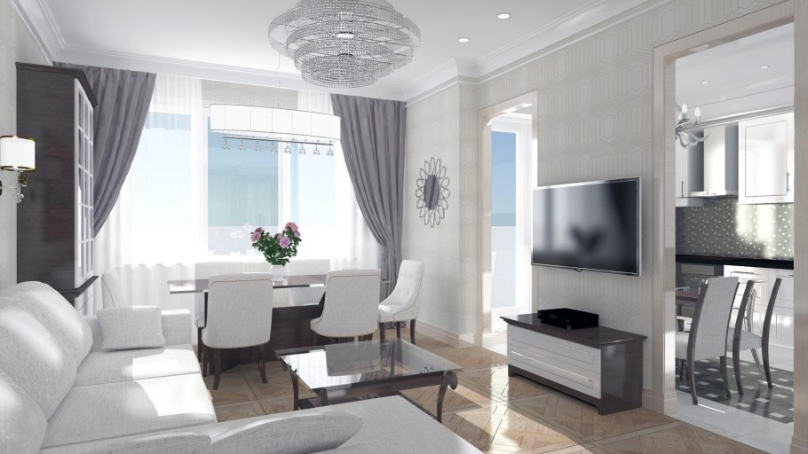 Кухня-гостиная 30 кв м