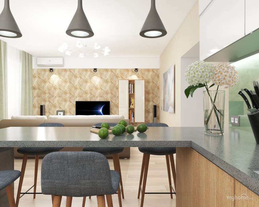 Гостиная столовая Минимализм