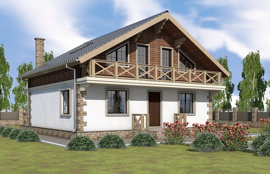 Дом Шале двухэтажный