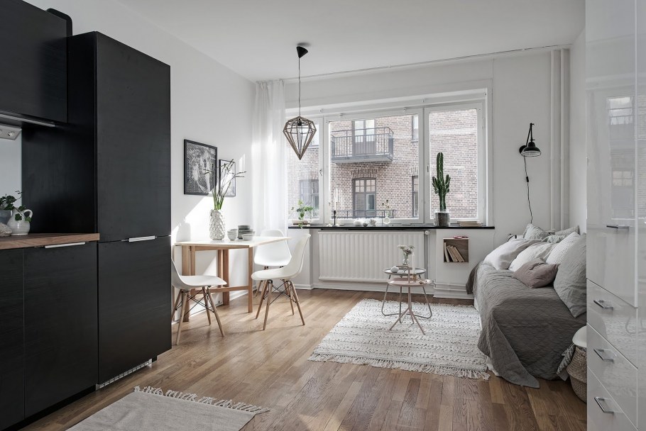 Квартира студия в скандинавском стиле