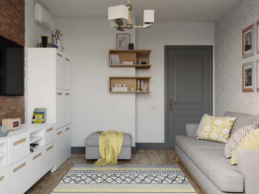 Интерьер комнаты 15кв.м для молодого человека в стиле лофт