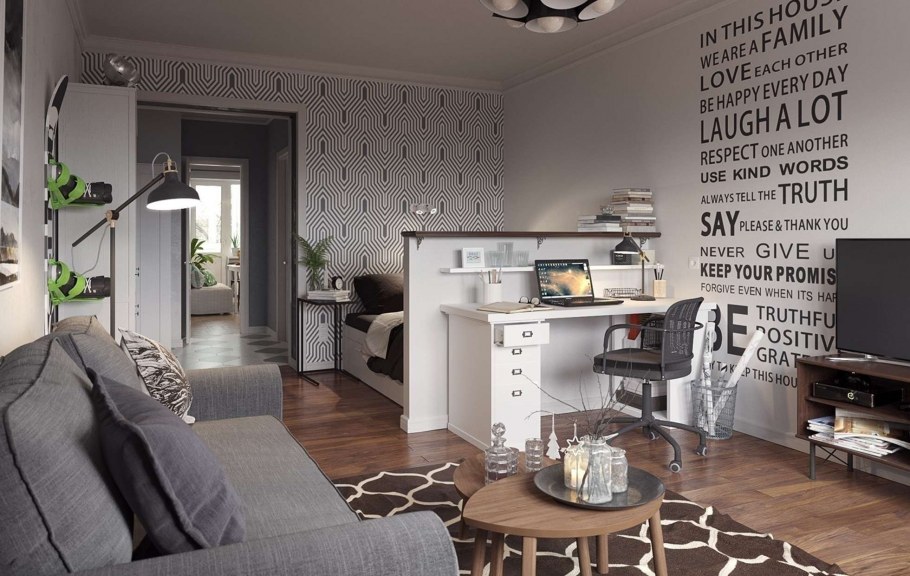 Икеа однокомнатная квартира интерьер