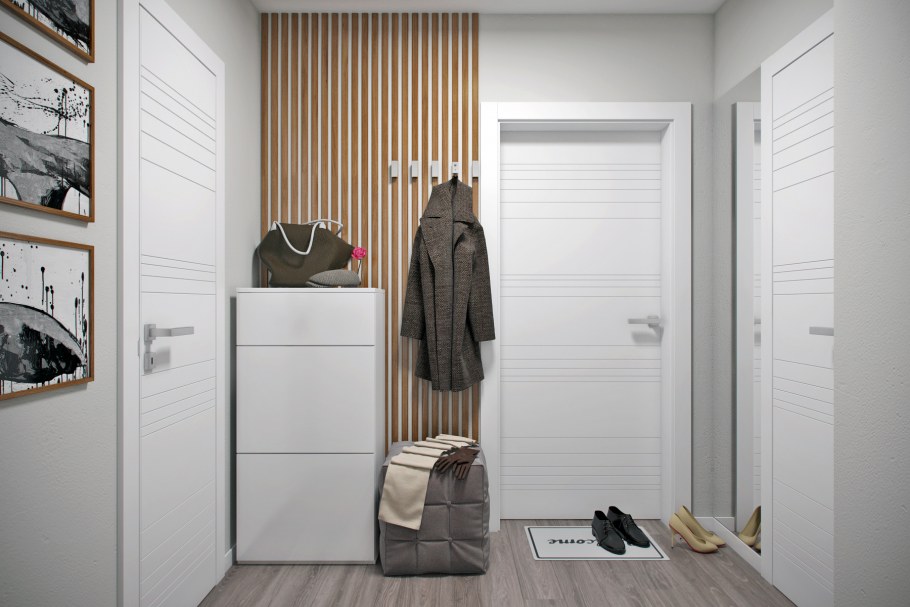 Светло серая прихожая