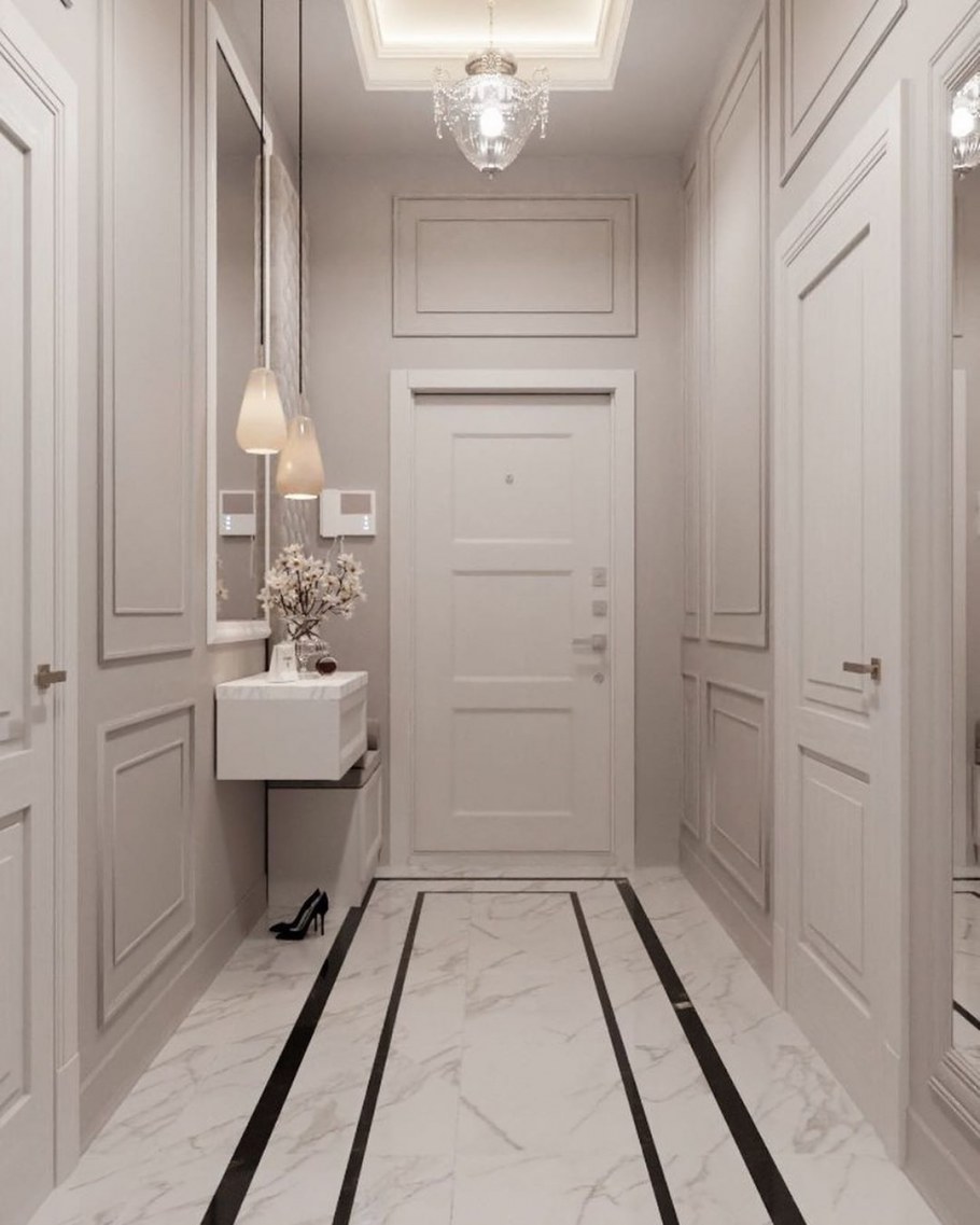 Коридор белый кирпич