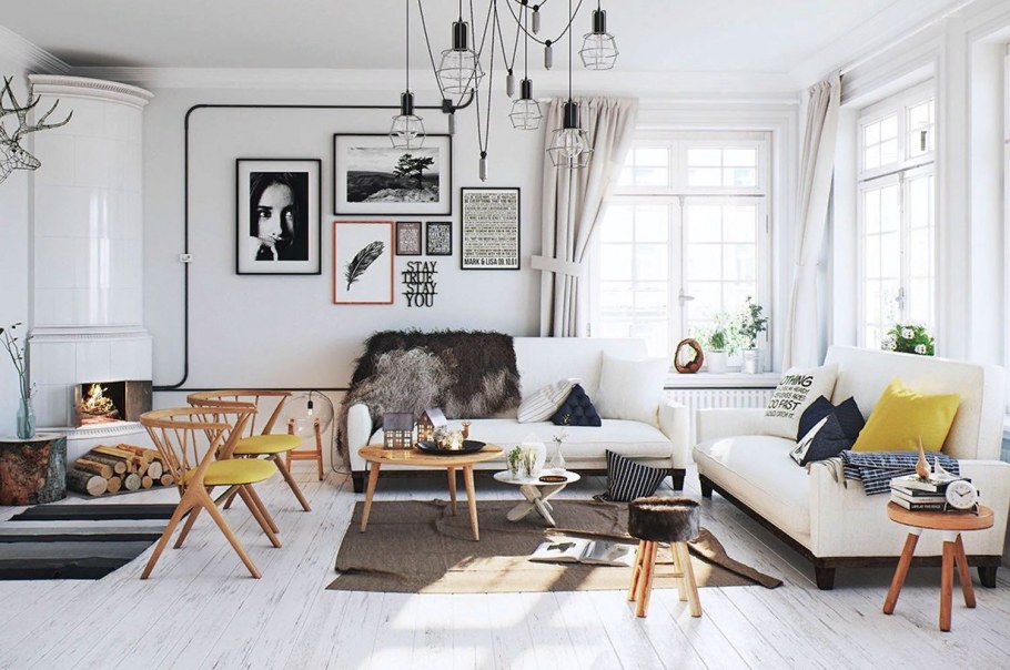 Гостиная в стиле Сканди