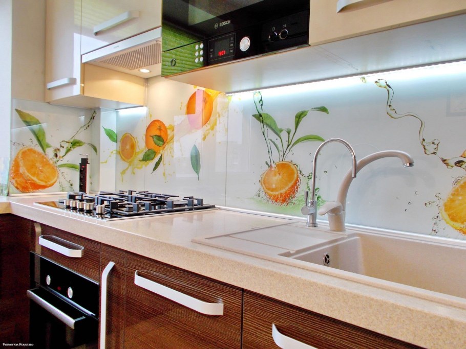 Кухонные фартуки для кухни на стену