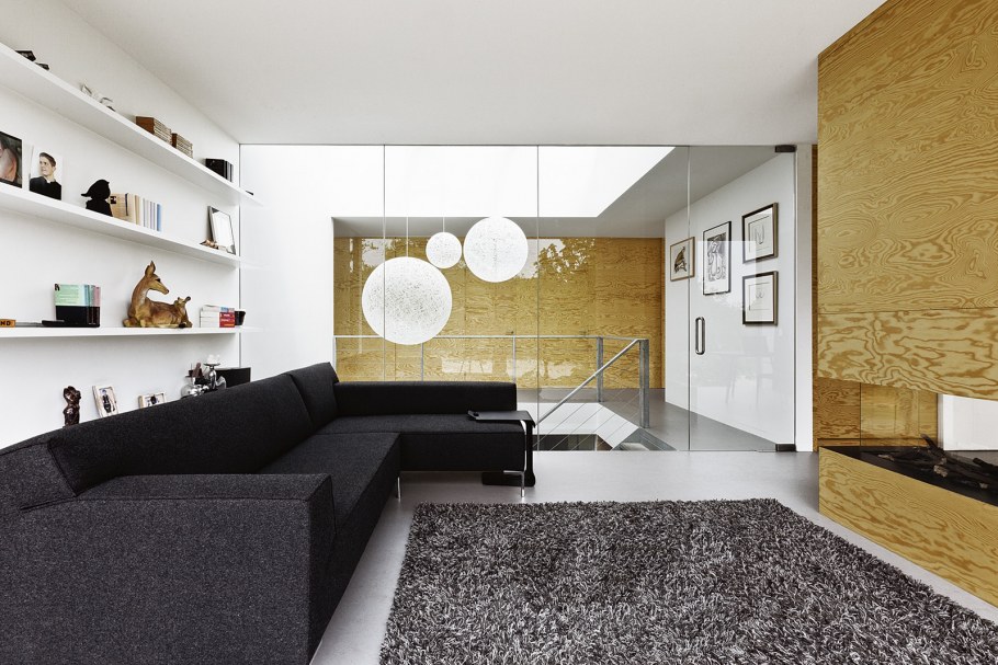 Отделка стены фанерой лофт в стиле