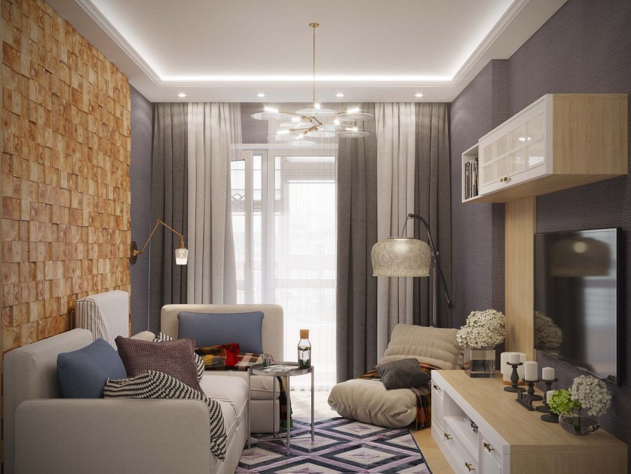 Гостевая комната с диваном в современном стиле