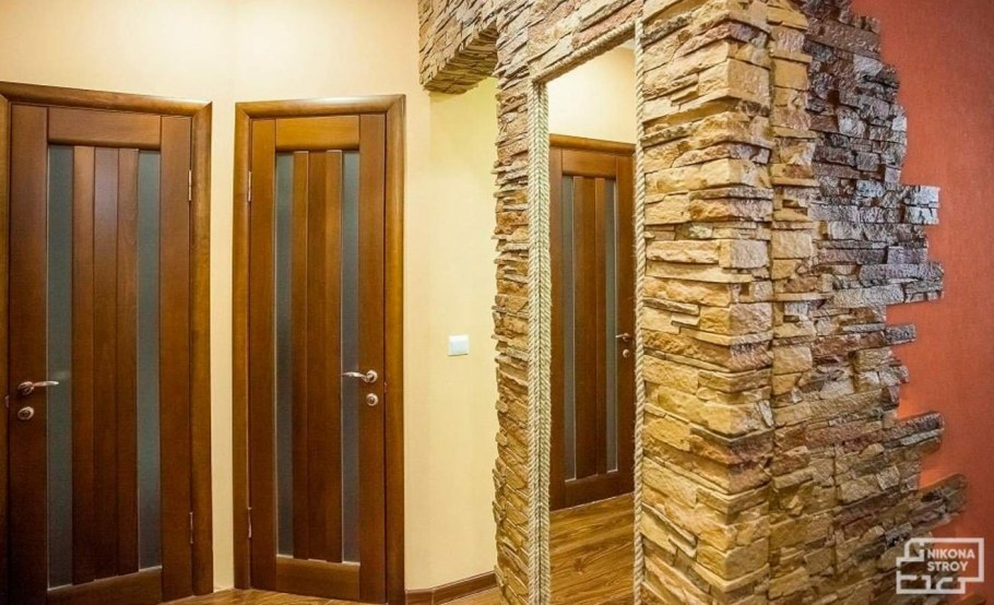 Отделка арки искусственным камнем