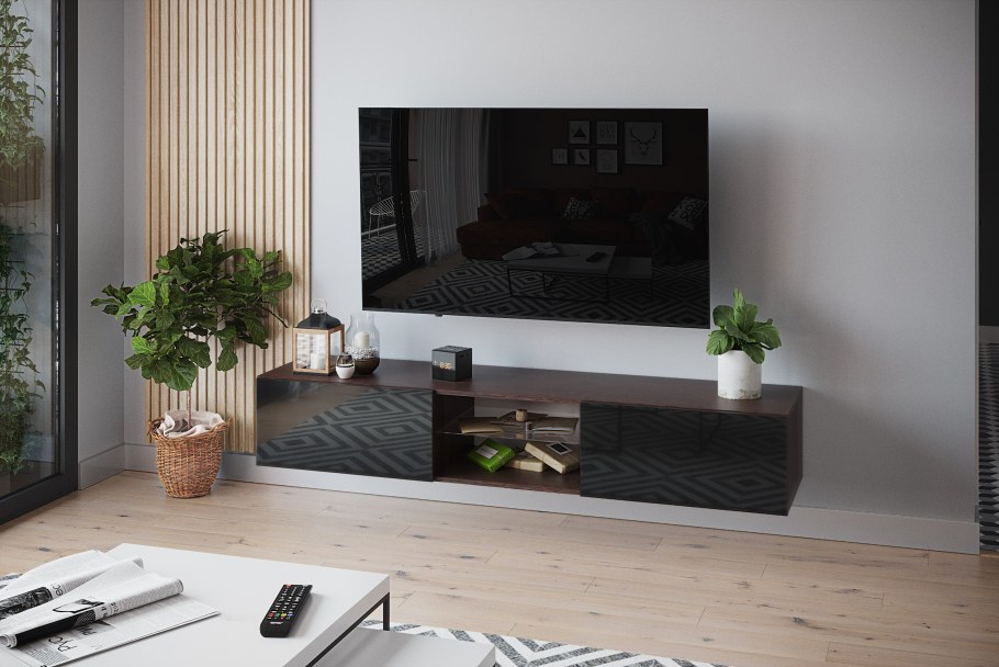 Тумба под ТВ подвесная венге 1600