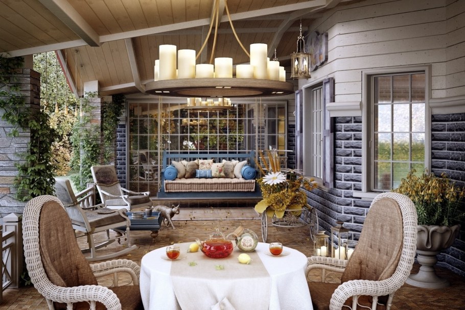 Веранда на даче в прованском стиле