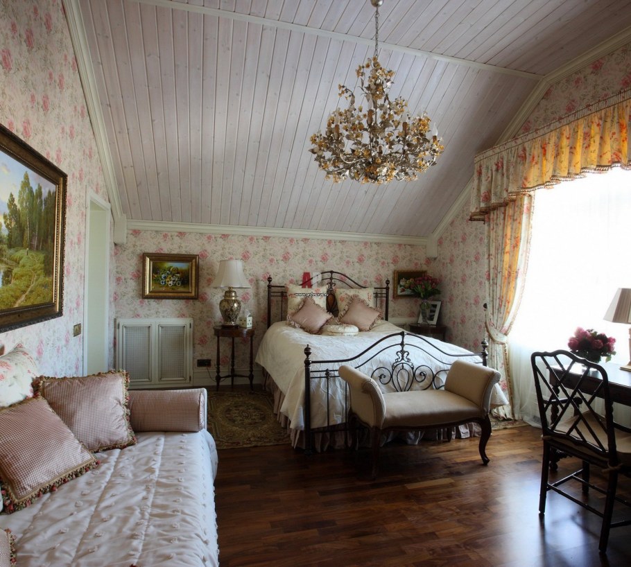 Шторы Кантри в деревенский дом гостинная