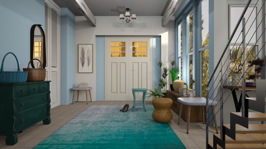 Прихожая в цвете Тиффани