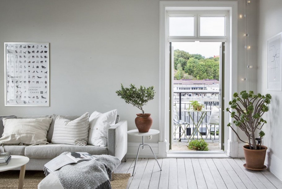 Белые стены в интерьере