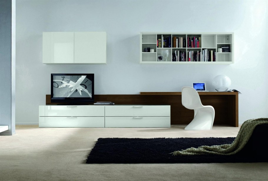 Тумба под телевизор с компьютерным столом