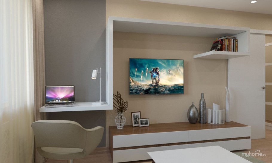 Письменные столы с зоной для телевизора