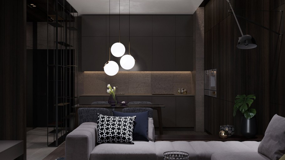 Темный интерьер