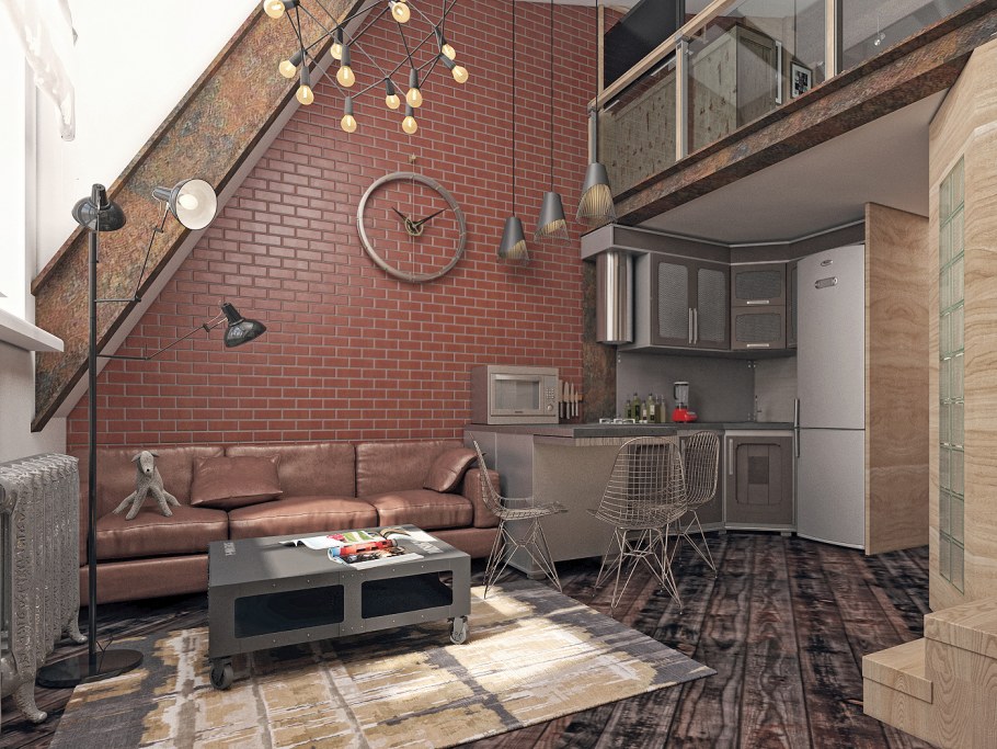 Студия 30м в стиле лофт