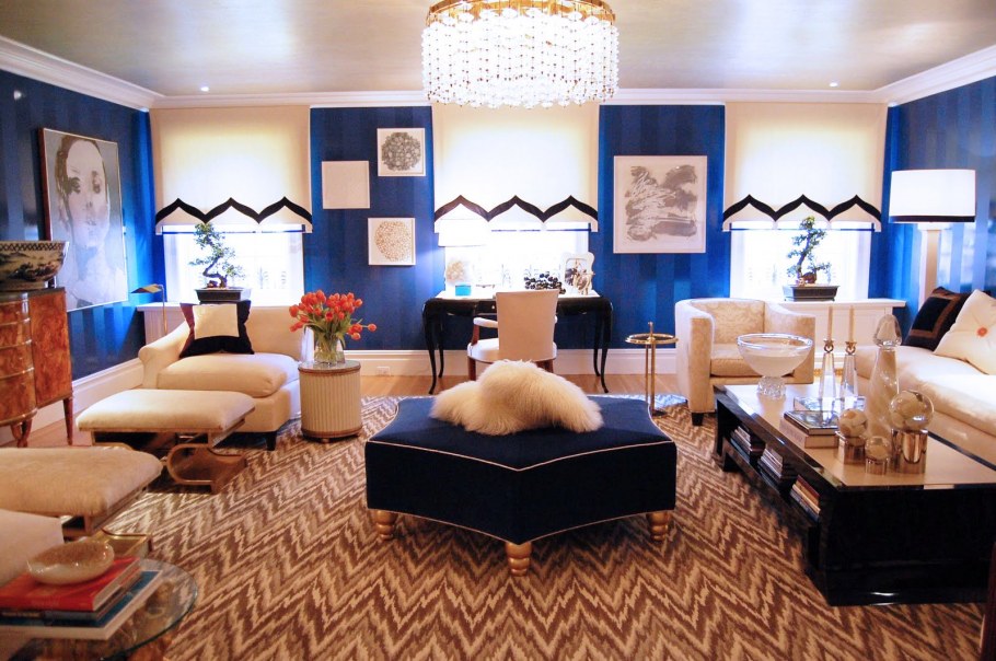 Сине золотой интерьер