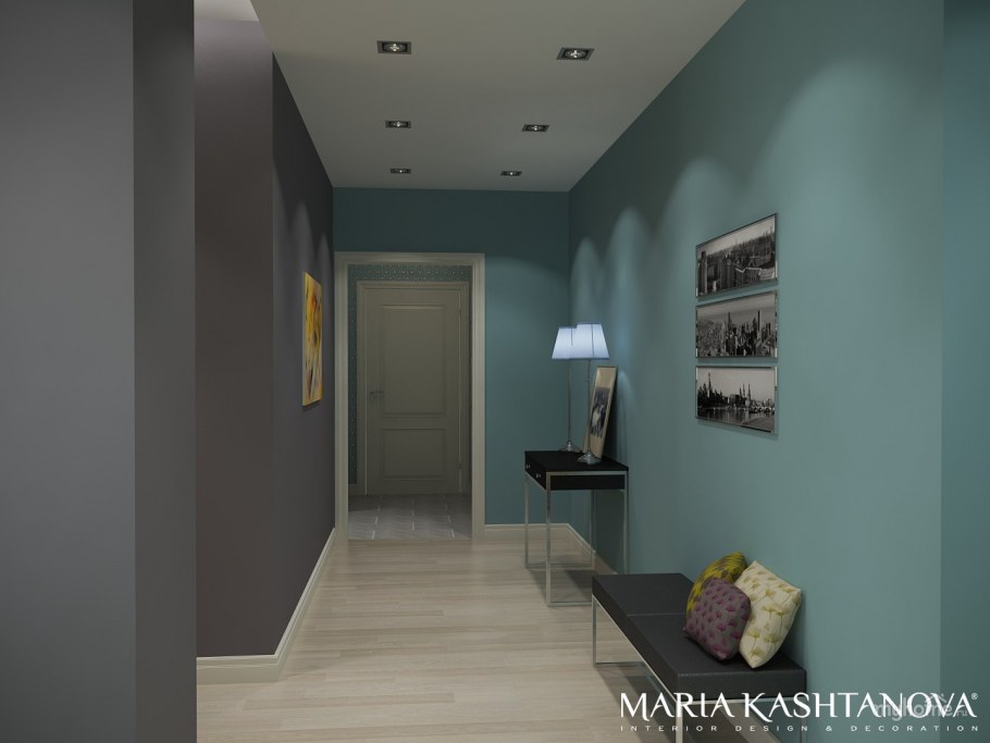 Коридор в серо зеленых тонах