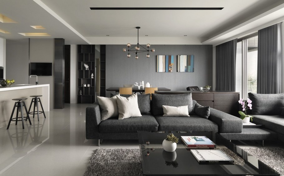 Интерьер дома в серых тонах