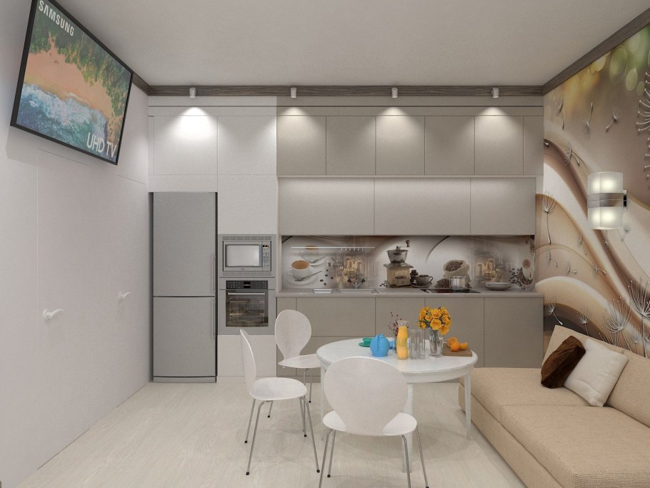 Кухня в таунхаусе проект