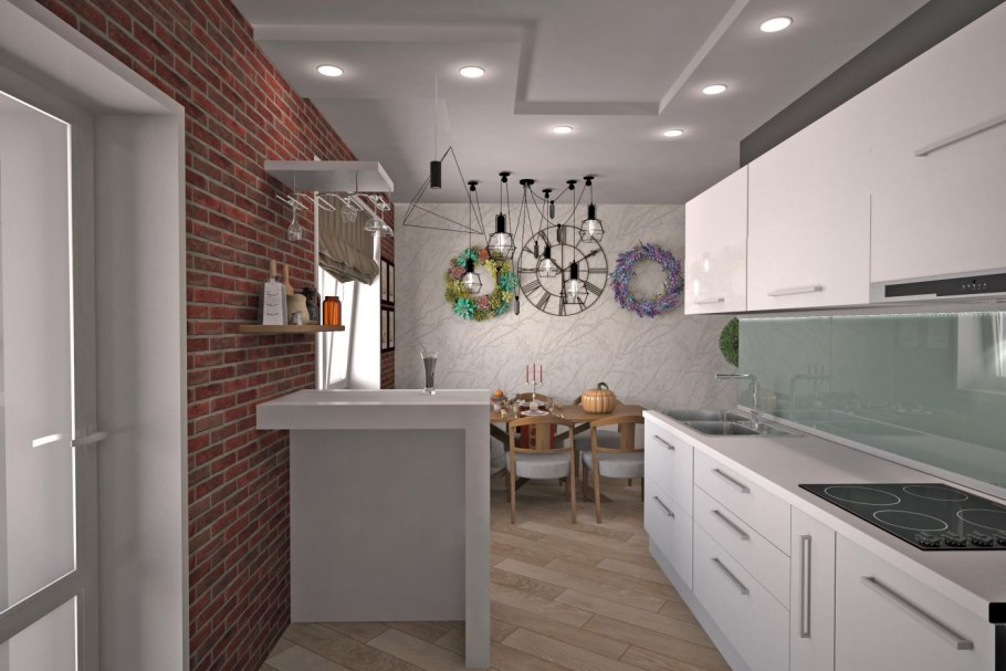 Кухня в таунхаусе проект