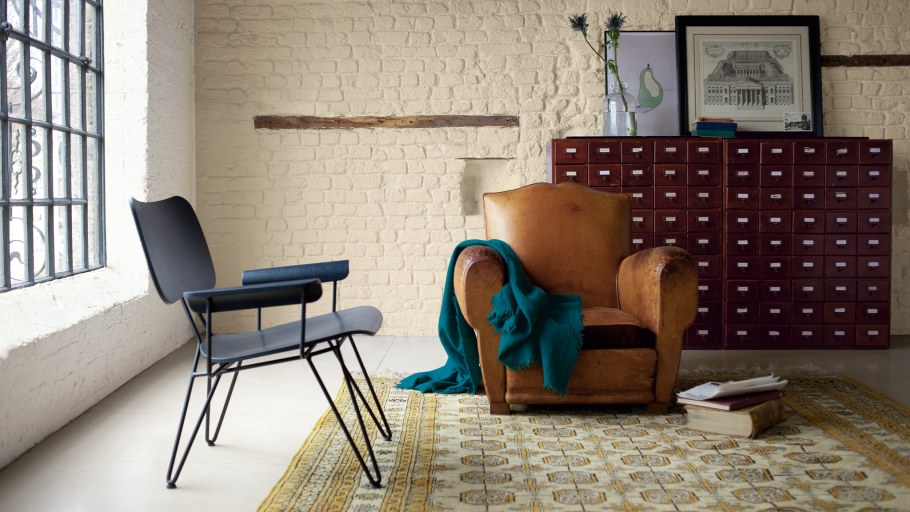 Крашеный кирпич в интерьере