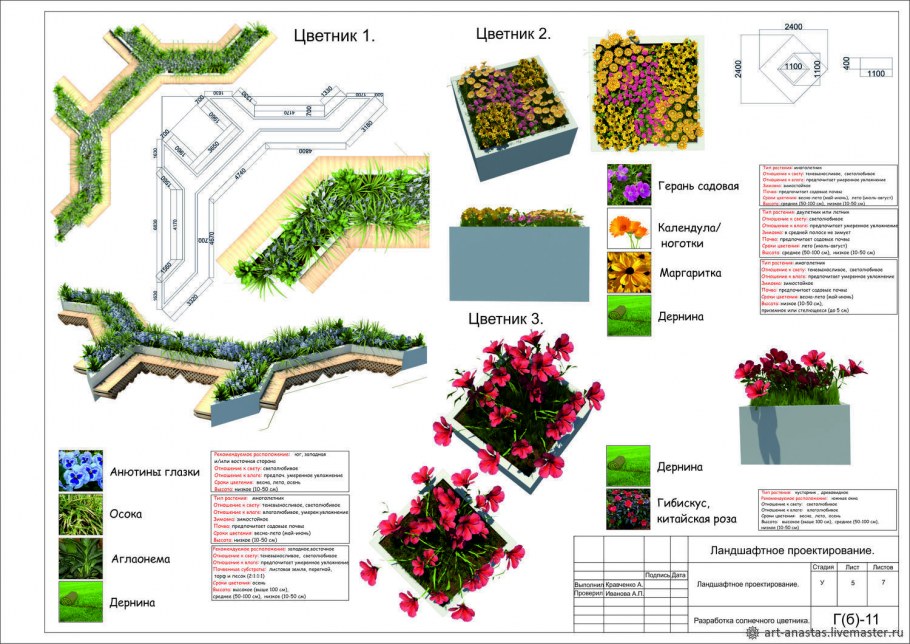 Дизайн проект цветника