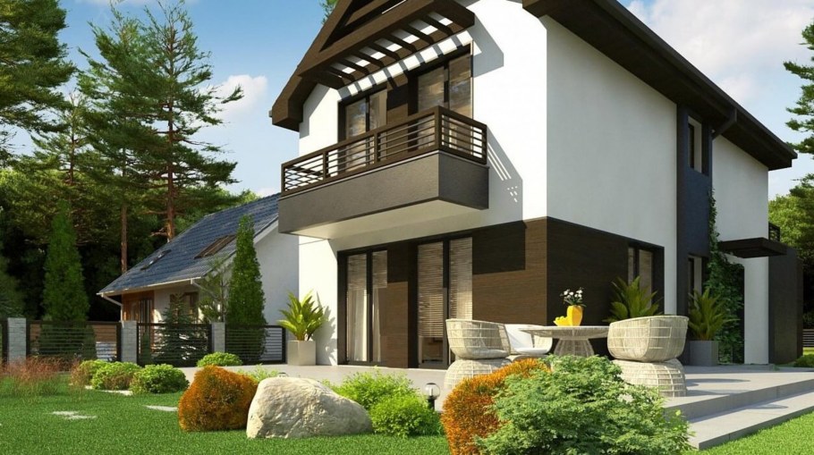 Стильный двухэтажный дом