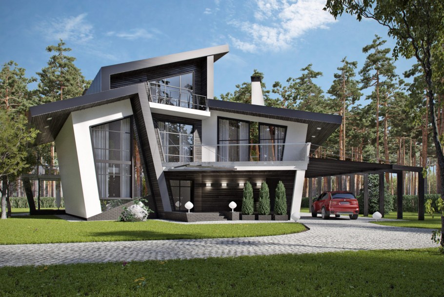 Современные коттеджи проекты