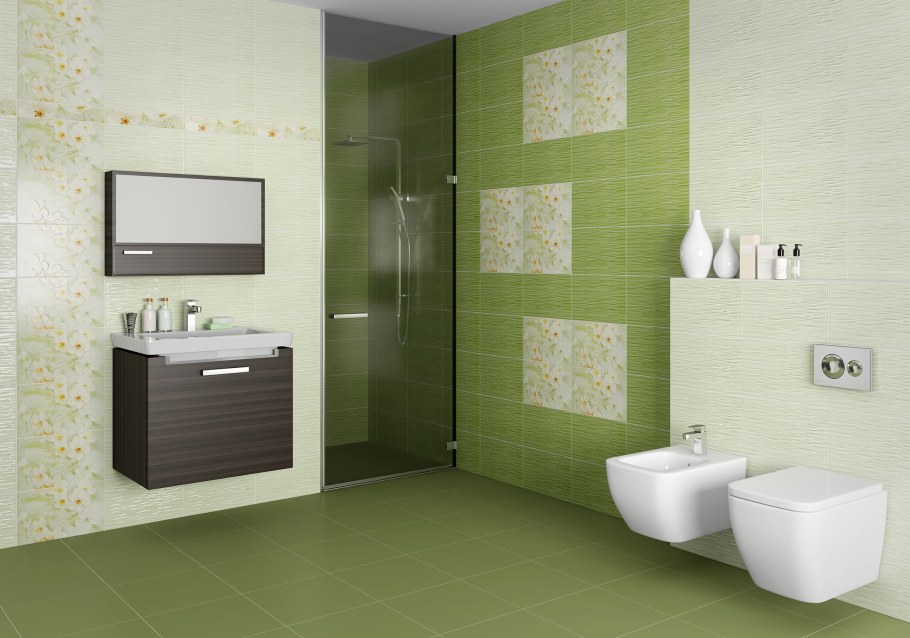 Шахтинская плитка Сакура зеленая