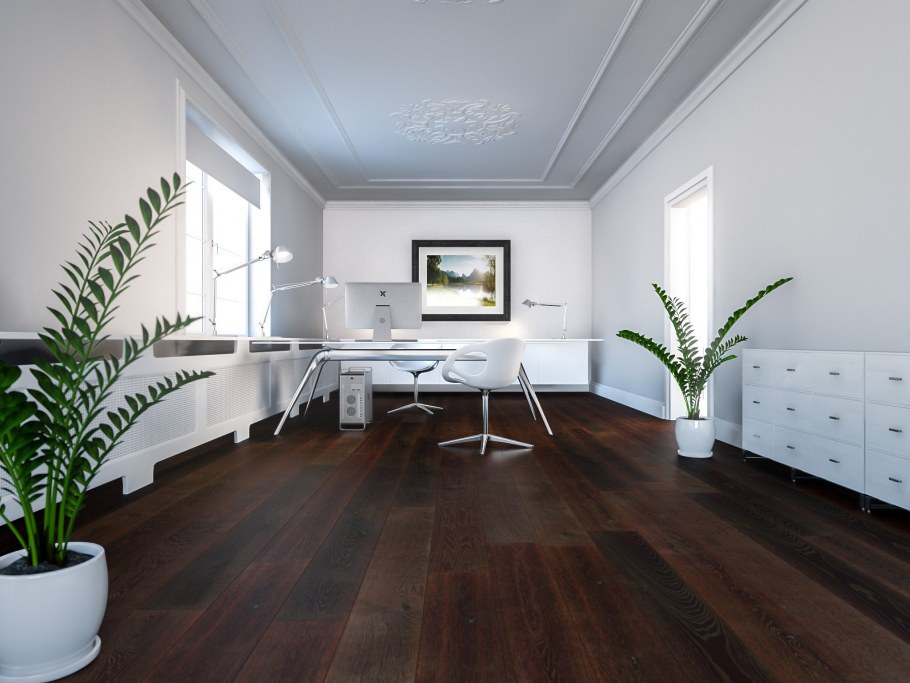 Темный пол светлая мебель