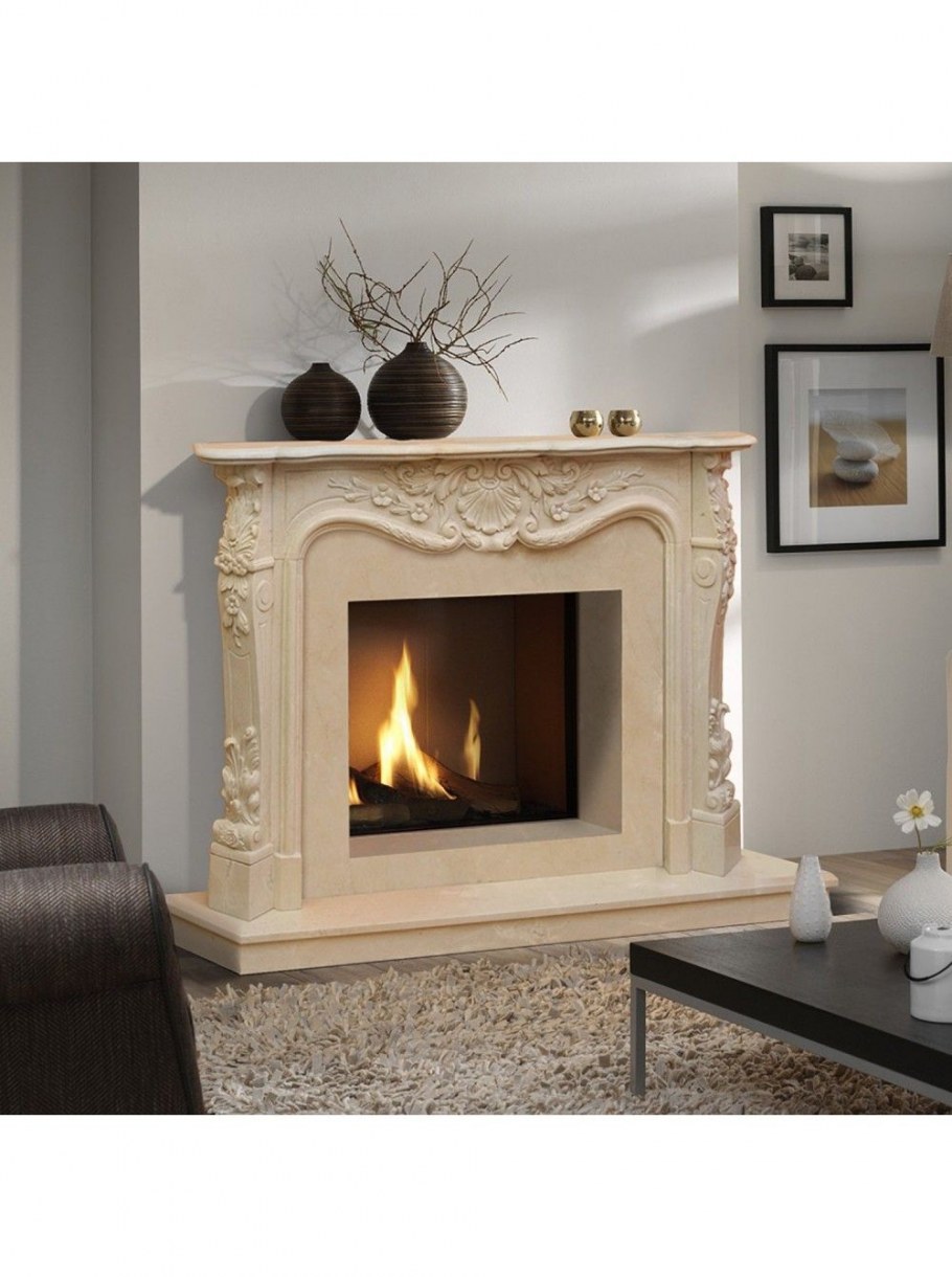 Портал камина мрамор crema