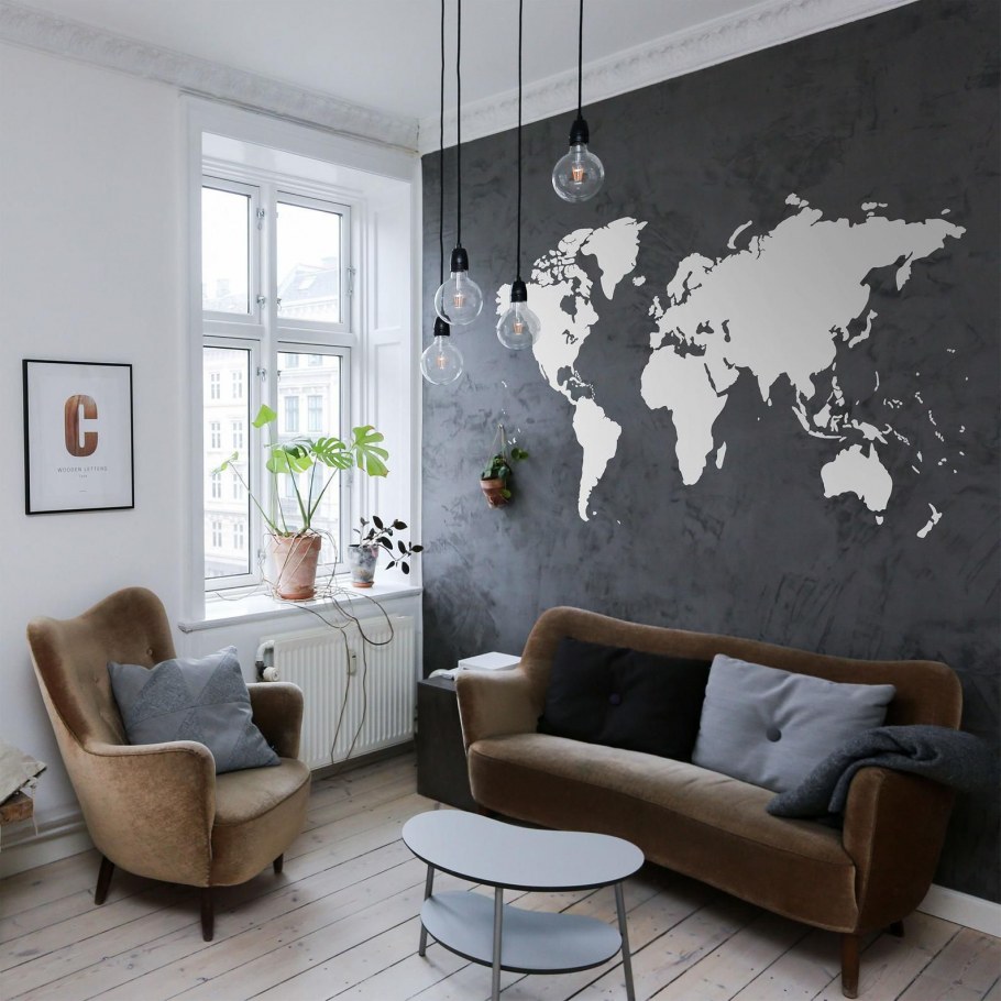 Карта мира декор на стену