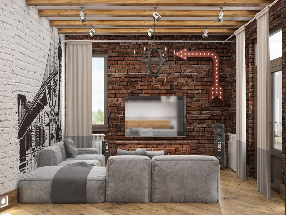 Лофт комната холостяка