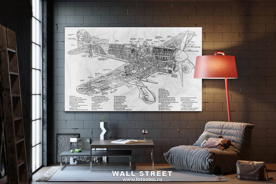 Панно самолет на стену